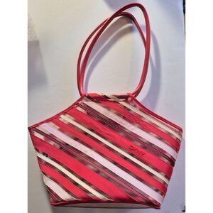 DKNY (Donna Karan New York) Red & White Striped Handbag